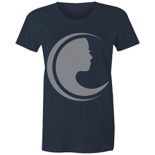 Load image into Gallery viewer, deLadonica Womens Crew T-Shirt White Navy Black