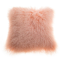 Load image into Gallery viewer, Mongolian Sheepskin Lambswool Cushion 40cm BLUSH PINK