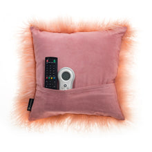 Load image into Gallery viewer, Mongolian Sheepskin Lambswool Cushion 40cm BLUSH PINK