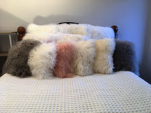 Load image into Gallery viewer, Mongolian Lambswool Cushion, Cushion covers, cushion designs, cushions Australia, cushions Brisbane, cushions online, floor cushions, floor cushions Australia, floor cushions Brisbane, floor cushion covers, lounge cushions, lounge cushions Australia, lounge cushions Brisbane, lounge cushion covers, lounge décor, bedroom décor, bedroom cushions, bedroom cushions Australia, bedroom cushions Brisbane, bedroom cushions online, bedroom cushion ideas, ipad holder, ipad holder stand, ipad holder for bed,